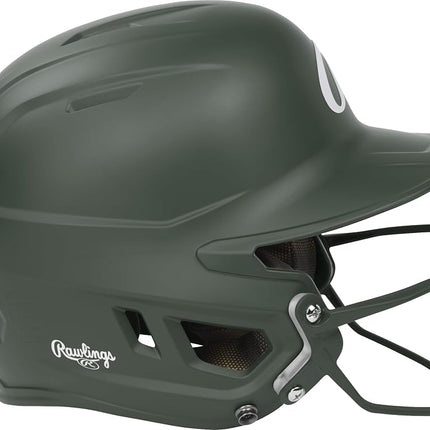 Rawlings | Casco de Sóftbol de Lanzamiento Rápido MACH HI-VIZ | Protector Facial Incluido | Verde Oscuro | Sénior - 6 7/8" - 7 5/8"