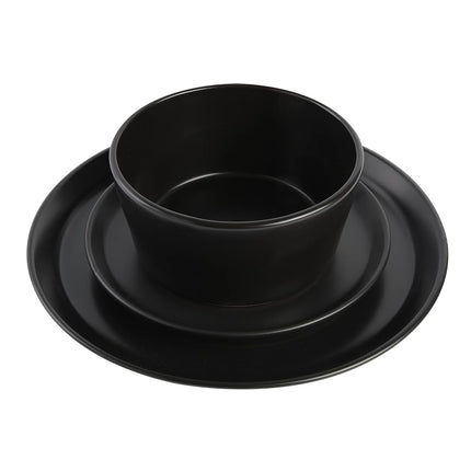 Service de vaisselle en grès Gibson Soho Lounge Sofia Coupe, pour 4 personnes (12 pièces), noir