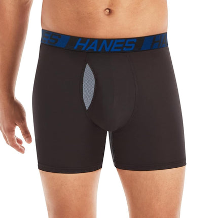 Hanes Men's X-Temp Total Support Pouch Boxer Brief, Anti-Chafing, Moisture-Wicking Underwear, Multi-Pack, Regular Leg-Marled, M (Pack of 3)