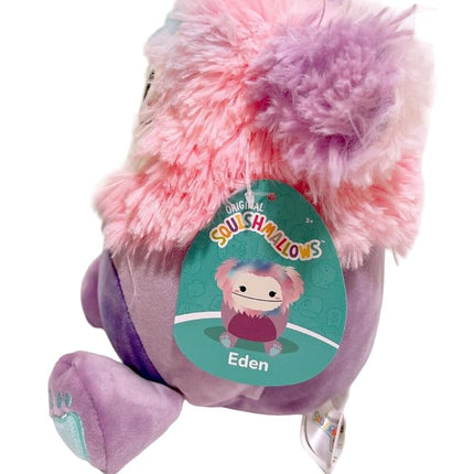 Squishmallows Official Kellytoy Bigfoot Squad Soft Plush Toy (8" Eden The Purple Bigfoot)