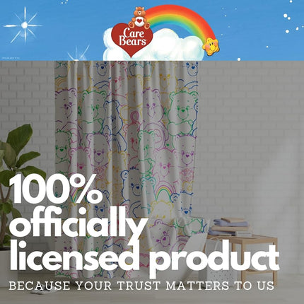 Franco Care Bears Premium PEVA Shower Curtain Lightweight, Waterproof Plastic Standard Size Bathroom Curtain, (100% Officially Licensed Product)