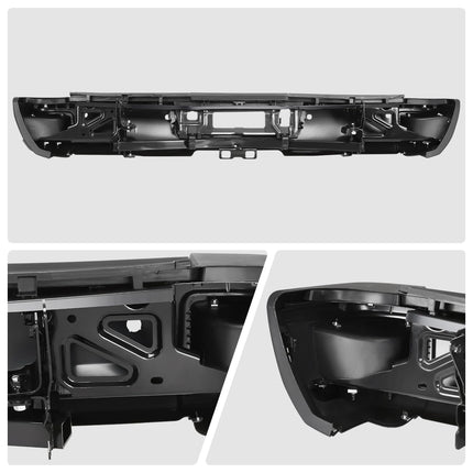 DNA MOTORING Rear Step Bumper Compatible With 2015-2019 Silverado/Sierra 2500HD 3500HD, With Rear Parking Sensor Holes, GM1102563, STEPBUM-10055