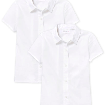 The Children's Place Girls' Short Sleeve Poplin Bu