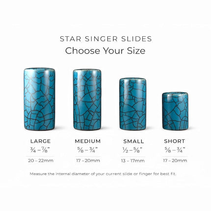 Pure Blue Handmade Ceramic Guitar Slide for Electric & Acoustic Guitar – Warm Tone, Smooth Feel – Made in Small Batches (Medium)