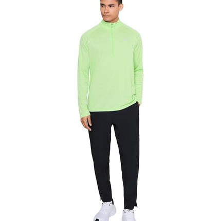 Under Armour Men's Tech Textured 1/2 Zip, Lumos Lime/Mod Gray, XXL