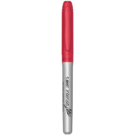BIC Mark-It Permanent Marker, Fine Point, Red, 12 Markers