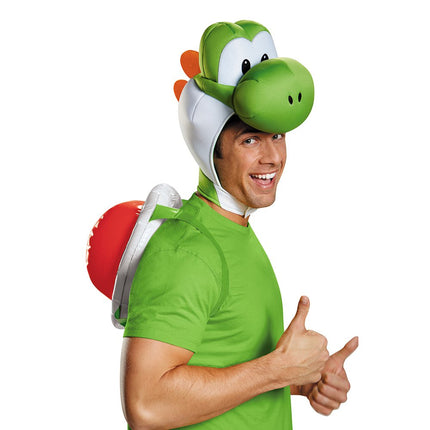 DISGUISE 85227AD Kit de accesorios de disfraz de Yoshi - Set de Super Mario Bros para adultos, caricatura, verde, talla única