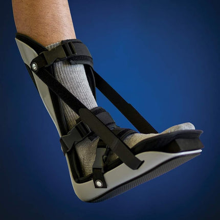 United Ortho Plantar Fasciitis Adjustable Leg Support Brace Fits Right or Left Foot for Soreness Relief, Foot Pain and Stretching, Medium, Black