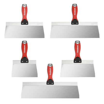 Goldblatt Drywall Knife Set, 5-Pieces Stainless Steel Taping Knives - Includes- 6'', 8'', 10'', 12'', 14'' Tools, Perfect for Drywall Joint Taping, Finishing & Patching