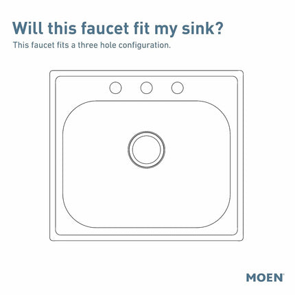Moen 7425 Chateau One-Handle Low Arc Kitchen Faucet, Chrome