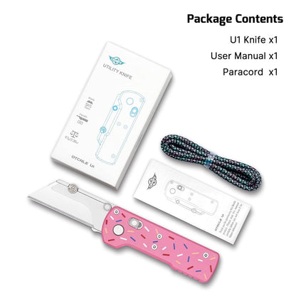 OKNIFE Otacle U1 Folding Pocket Utility Knife, Quick Change Box Cutter with Rail Lock, EDC Razor Knife with Pocket Clip for Office, Factory (Stars&Stripes)
