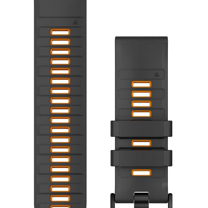 Garmin QuickFit, 26mm Graphite/Spark Orange Silicone Band