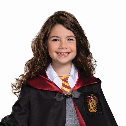 DISGUISE 107589L Hermione Granger para niñas, disfraz de lujo oficial de Harry Potter Wizarding World, negro y rojo, pequeño (4-6x)