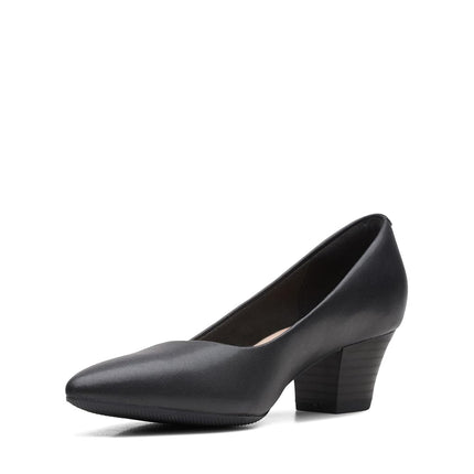 Clarks Women's Teresa Step Pump, Black Leather, 6.5 UK