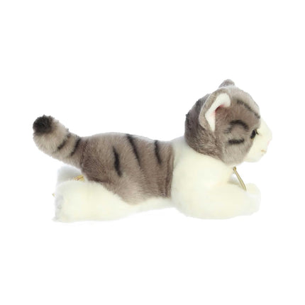 Aurora® Adorable Miyoni® Grey Tabby Cat Stuffed Animal - Lifelike Detail - Cherished Companionship - 8 Inches