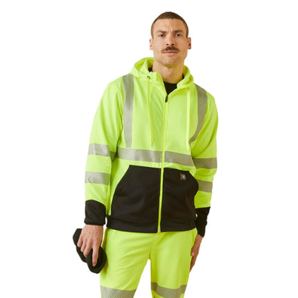 ARIAT Men's Rebar WorkTek Full Zip Hoodie, Hi-Vis Yellow, Large, Hi-vis Yellow, Large
