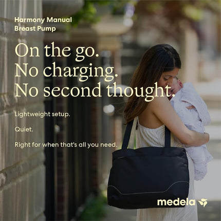 New Medela Harmony Manual Breast Pump, Single Hand Breastpump with Flex Breast Shields for More Comfort and Expressing More Milk