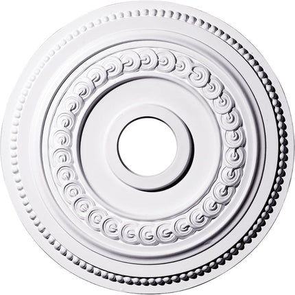 Ekena 18" OD x 3 3/8" ID x 7/8" P Oldham Ceiling Medallion (Fits Canopies up to 8 5/8"), Polyurethane, Primed