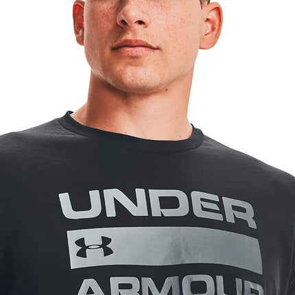 Under Armour Men's Standard Team Issue Wordmark Short-Sleeve T-Shirt, Black (001)/Steel, X-Large Tall