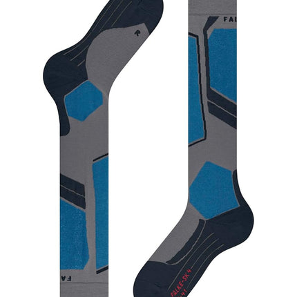 FALKE Men's SK4 Advanced M Kh Wool Warm Thin Skiing Socks 1 Pair, Grey Mid Melange 3530, 8-9