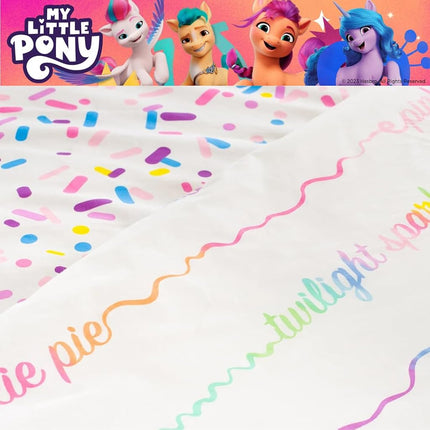 Juego de ropa de cama de algodón orgánico supersuave My Little Pony Unicorn de Franco con funda de edredón y funda de almohada, tamaño doble de 2 piezas (producto con licencia oficial)