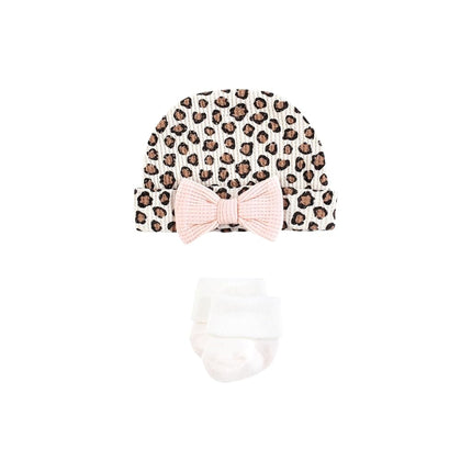 Hudson Baby Juego de pijama unisex térmico de 4 piezas con manga larga para recién nacido, estampado de leopardo, prematuro
