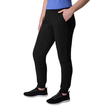 Hanes Women's EcoSmart Joggers, Midweight Cotton-Blend Fleece Sweatpants, Ebony, S