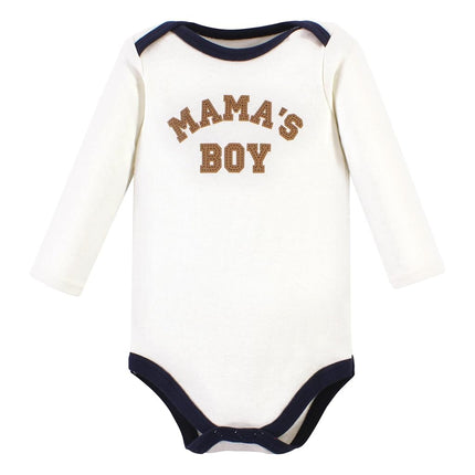 Hudson Baby Unisex Baby Bodysuits y Pantalones de Manga Larga, Mamas Boy de Manga Larga Azul Marino Marrón, 18-24 Meses, Mamas Boy de Manga Larga Azul Marino Marrón, 18-24 Meses