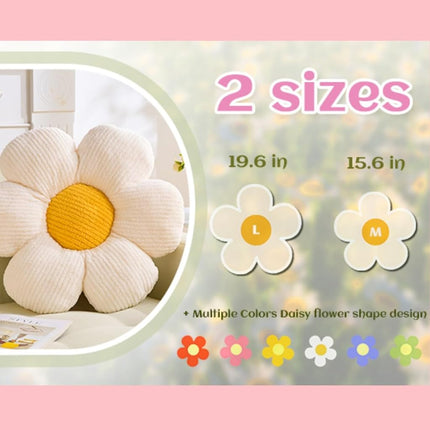 Vdoioe Flower Pillow, Cute Daisy Pillow Off White Throw Pillow Cushion 15.75" Home Decorative for Couch Bed