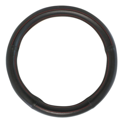 GG Grand General 54009 Black 18" Deluxe Steering Wheel Cover, Black w/red stitching