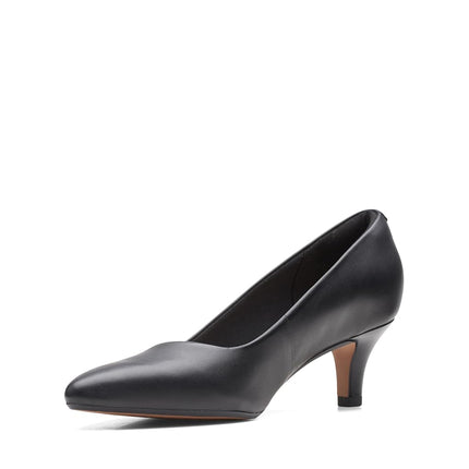 Clarks Women's Linvale Jerica Pump, Black Leather, 6.5 UK Wide