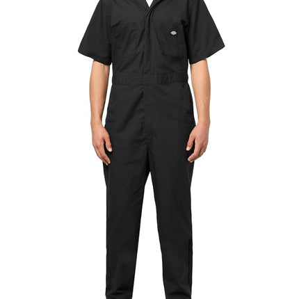 Dickies Mens Short Sleeve Coveralls, Black, 3X Tall