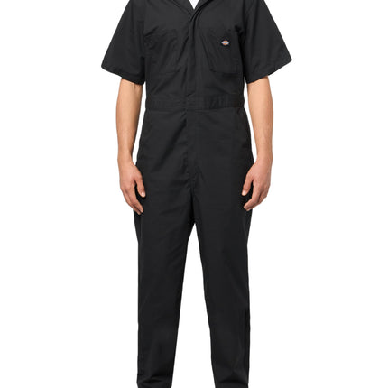 Dickies Men's Short-Sleeve Coverall, Black V1, XXL