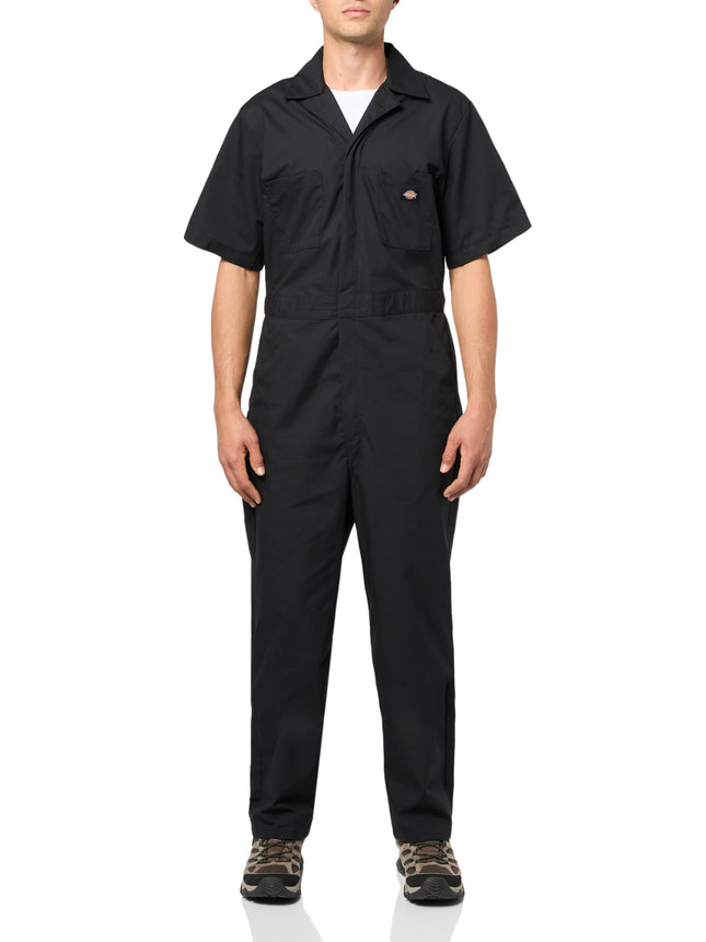Dickies Men's Short-Sleeve Coverall, Black V1, XXL