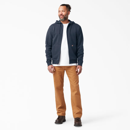 Dickies Men's Big and Tall Full Zip Fleece Hoodie, Dark Navy, 3X