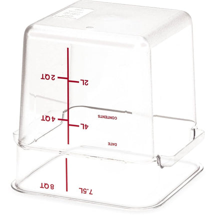 Carlisle FoodService Products Récipient alimentaire carré avec design empilable pour traiteur, buffets, restaurants, en polycarbonate (PC), 7,5 litres, transparent, (lot de 6)