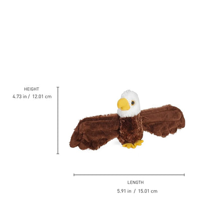 Wild Republic Huggers Soft Toy Slap Bracelet, Gifts for Kids, Bald Eagle Plush Toy 20 cm