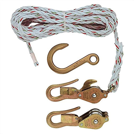 Klein Tools H1802-30SR Block and Tackle with Blocks 267 and 268 and Anchor Hook 259