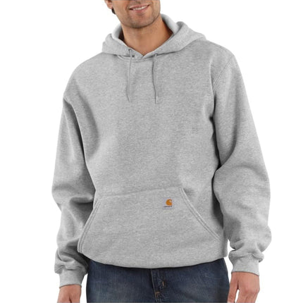 Carhartt Men's Big & Tall Midweight Sweatshirt, Hooded Pullover, Original Fit, Heather Grey, XX-Large Tall