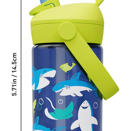 Camelbak THRIVE FLIP STRAW KIDS 415 ml – sports bottle – leak-proof – for kids – easy handling – ideal for on the go – Sharks And Rays, size: OS
