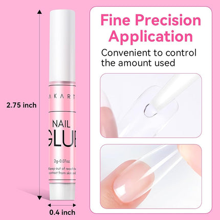 Makartt Strong Nail Glue, 5s Dries Quickly, No Need for Nail Lamp Cure, 5PCS Nail Glue Extra Strong For Acrylic Tips, Stick On Nails and False Nails, Long Lasting Nail Adhesive Glue for Fake Nails