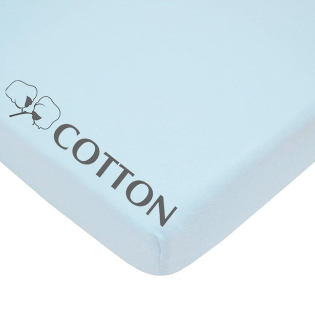 American Baby Company Fitted Pack N Play Playard Sheet 27" x 39", Soft Breathable Neutral Cotton Jersey Pack and Play Sheet, Blue, for Boys and Girls, Fits Most Mini Crib Mattresses