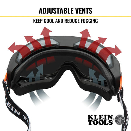 KLEIN TOOLS 60482 Gray Tint OTG Safety Goggles Replacement Lens, Optical Class-1 PPE Eye Protection, Anti-Fog, Scratch-Resistant, UV Protection