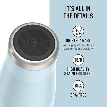 THERMOS ICON Series by Stainless Steel Cold Tumbler with Straw, 24 Ounce, Glacier