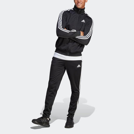 adidas Mens Sportswear Basic 3-stripes Tricot Track Suit, Black, Medium