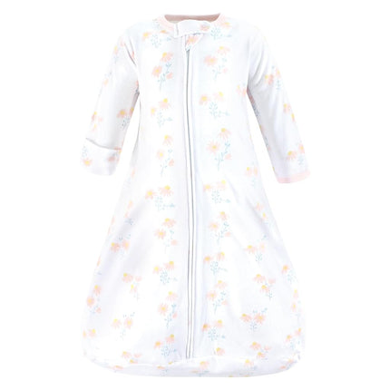 Hudson Baby Unisex Baby Cotton Long-Sleeve Wearable Sleeping Bag, Sack, Blanket, Mixed Daisy, 0-3 Months