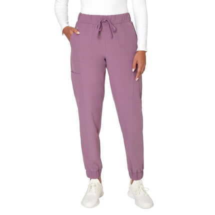 Hanes Women's Cargo, Healthcare Scrub Joggers, Moisture Wicking Medical Pants, Purple Mauve, XXL