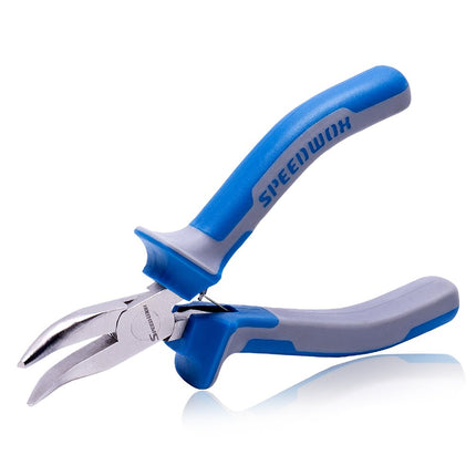 SPEEDWOX 5 inch Bent Long Nose Pliers Mini Curved 
