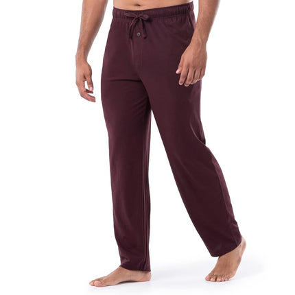 Fruit of the Loom Men's 1-Pack Extended Sizes Jersey Knit Sleep Pant, Dark Red, 3XL Tall