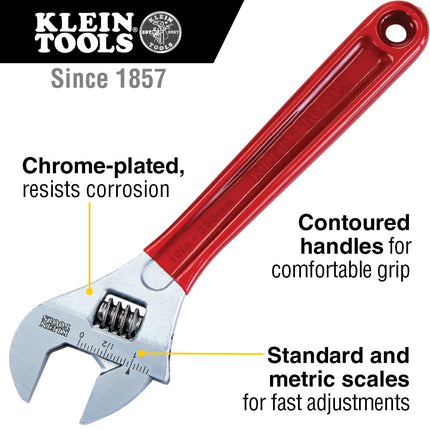 KLEIN TOOLS Adjustable Wrench Extra Capacity, 10-Inch Klein Tools D507-10